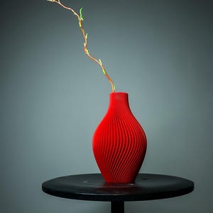Jarrón KAYA Japandi, acanalado | Jarrón de diseño moderno | Decoración minimalista para sala de estar | Jarrón escandinavo | Idea de regalo imagen 9