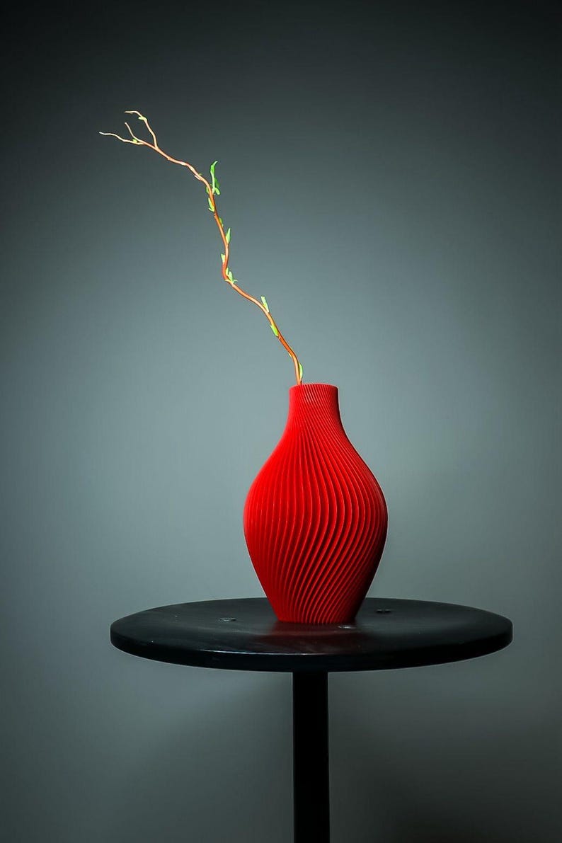 Jarrón KAYA Japandi, acanalado | Jarrón de diseño moderno | Decoración minimalista para sala de estar | Jarrón escandinavo | Idea de regalo imagen 9
