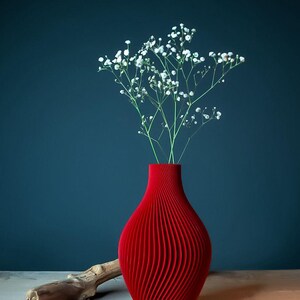 Jarrón KAYA Japandi, acanalado | Jarrón de diseño moderno | Decoración minimalista para sala de estar | Jarrón escandinavo | Idea de regalo imagen 11