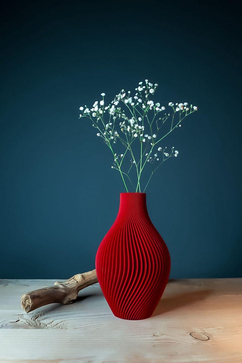 Jarrón KAYA Japandi, acanalado | Jarrón de diseño moderno | Decoración minimalista para sala de estar | Jarrón escandinavo | Idea de regalo imagen 11