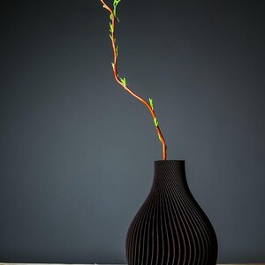 Jarrón KAYA Japandi, acanalado | Jarrón de diseño moderno | Decoración minimalista para sala de estar | Jarrón escandinavo | Idea de regalo imagen 4
