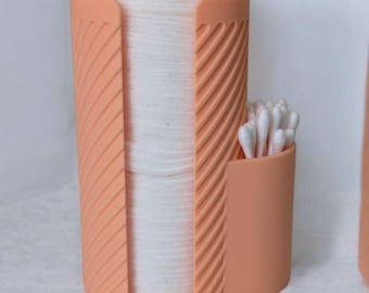 MakeUp Organizer – Bathroom Vanity Storage | Cotton Pads, Q-Tips & Cosmetic Holder | Modern Minimalist Design