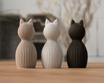Cat Urn | Modern Pet Memorial Urn | Japandi Cat Ashes Urn | Minimalist Cat Memorial | 3D Printed Pet Keepsake