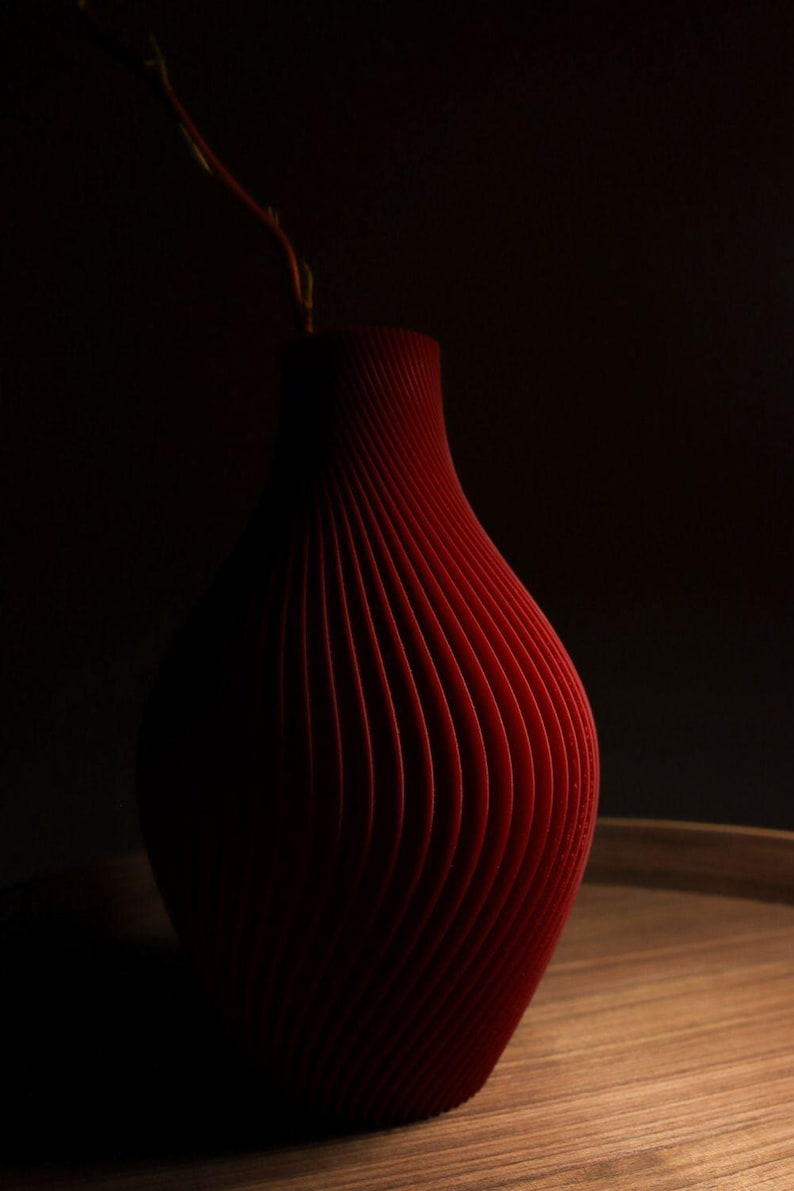 Jarrón KAYA Japandi, acanalado | Jarrón de diseño moderno | Decoración minimalista para sala de estar | Jarrón escandinavo | Idea de regalo imagen 6