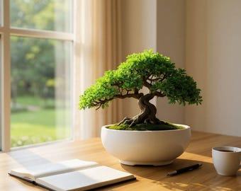 Vaso bonsai minimalista | Stampa 3D moderna | Con foro di drenaggio | Stile Japandi | Decorazione sostenibile