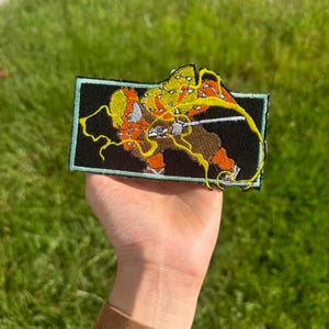 Embroidered Anime Demon Killer-Inspired Patch, Sew on & Iron on Patch Thunder Breathing Patch, Perfect Gifts for Anime Lovers