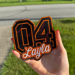 Personalized Baseball Name Patches, Custom Embroidered Baseball Number Patches Iron on/Sew on for Jackets, Backpacks, Baseball Name & Number