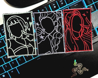 Demon Hunter Girls Embroidered Iron On Patch, K-Pop Demon, Totes, KPOP Band Huntrix Sew on & Iron on Patch, Jinu Fan Gift