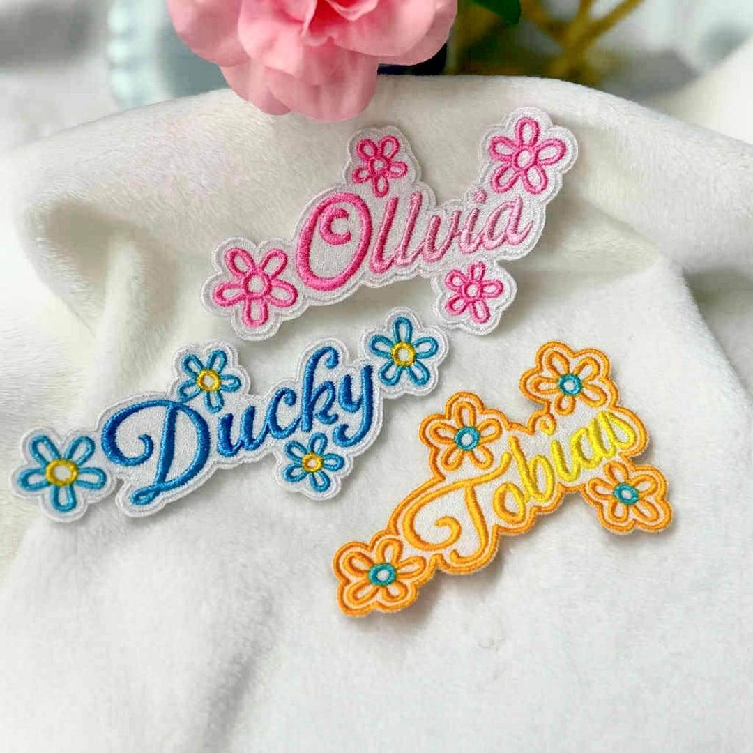 Custom Embroidered Daisy Name Patch, Embroidered Flower Patch for Kid ...