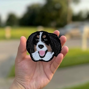 Custom Dog Portrait Embroidery Patches, Personalized Photo Dog Patches, Custom Name Patch, Sew On/Iron On Patch Applique for Clothes Hats