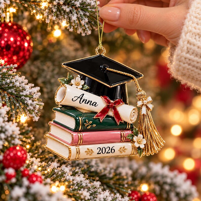 Personalized Graduation Book 3D Inflated Ornament, 3D Acrylic Graduate ...