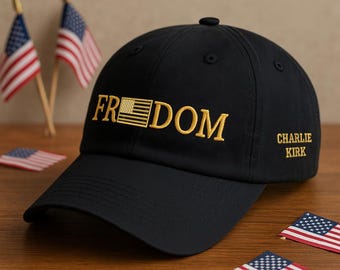 Gorra FREEDOM con bordado dorado, parche de bandera estadounidense, gorra patriótica para papá, para hombres y mujeres, gorra para exteriores con orgullo estadounidense.