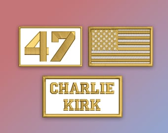 Parche bordado 3D 47 / Parche de bandera de EE. UU. con diseño de gorra MAGA, regalo de apoyo republicano, insignia termoadhesiva