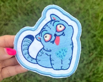 Cat And Bird Demon Hunter Embroidered Iron On Patch, K-Pop Demon Tiger Patch, Totes, KPOP Band Huntrix Sew on & Iron on Patch, Jinu Fan Gift