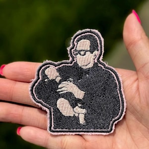 Broderad fotolapp, broderad familjeporträttlapp från foto, sy-på/stryk-på-lappar för kläder, personlig lapp