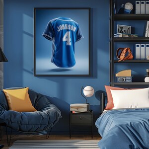 LAUNCH SALE — Digital File – Custom Sports Jersey Wall Print – Personalized Jersey Artwork – Team Name & Number
