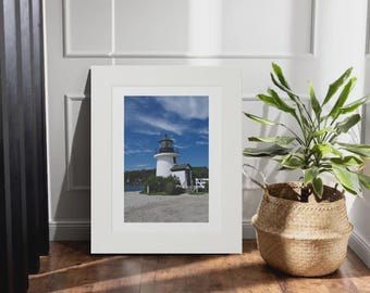 Coastal Lighthouse Wall Art – Nautical Seaside Photography Print, Ocean Decor, Original Digital Download, New England Maritime Landscape