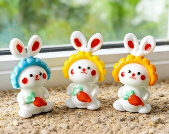 Handgefertigte Glas Miniatur Hase Figur / Glas Tier Hase / Abschlussfeier Geschenk / Miniatur Skulptur für Kaninchen Liebhaber