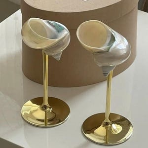 Natural Conch Shell Wine Glass: Beach Wedding Martini Glasses