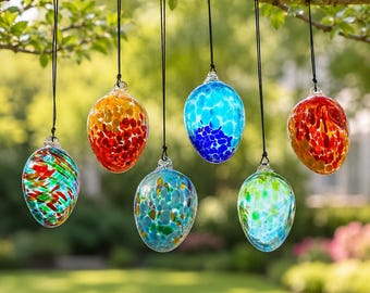 Hand Blown Glass Color Ball Suncatcher, Friendship Ball Window Ornament, Rainbow Glass Hanging Decor, Garden Window Gift