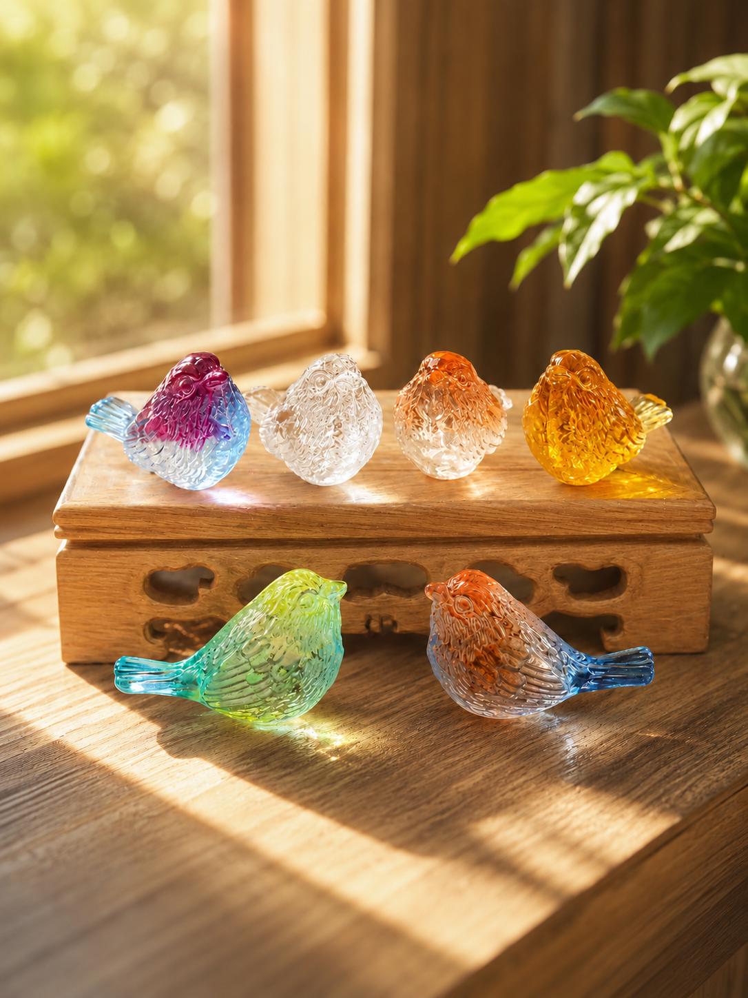 ガラスの鳥の置物 - Etsy 日本