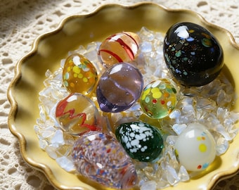 Hand Blown Glass Easter Eggs, Colorful Spring Table Decor, Easter Basket Filler