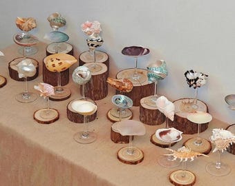 Romantic  Seashell Martini Glasses , Handmade Coastal Wine Glasses, Beach House Decor, Nautical Wedding Gift