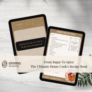 Recipe Book with Templates | &quot;From Sugar To Spice | Printable Digital Download