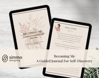 Becoming Me-Guided Self-Discovery Journal for Personal Growth, Reflection, Identity & Mental Wellness- Printable Digital Download