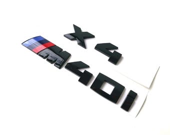 Black BMW X4 X4M 40i Trunk Tailgate Sticker Badge Emblem F98 F26 G02