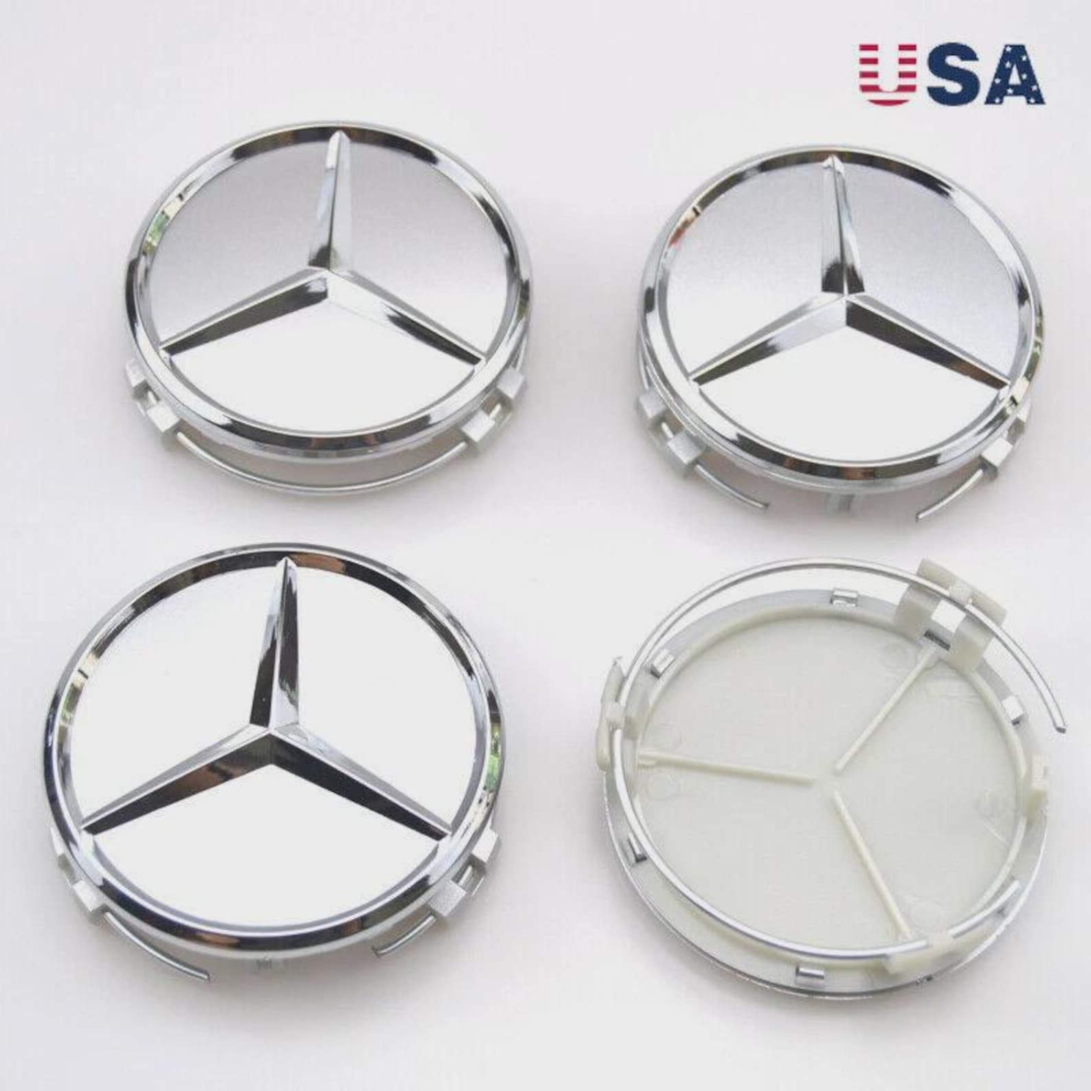 Mercedes Benz Wheel Center Caps - Silver 75mm - Set of 4 - Etsy