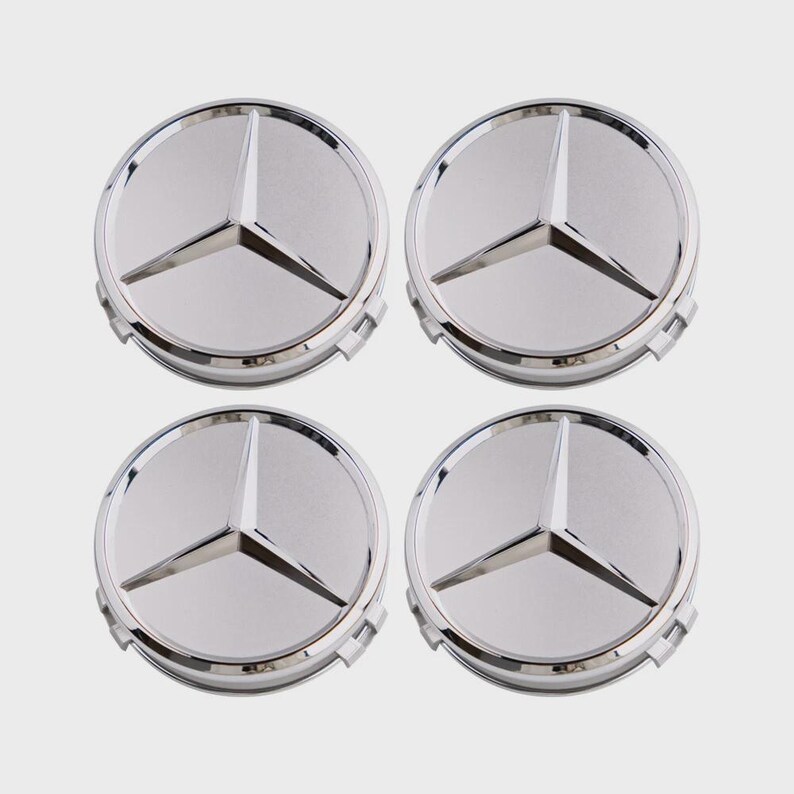Mercedes Benz Wheel Center Caps - Silver 75mm - Set of 4 - Etsy
