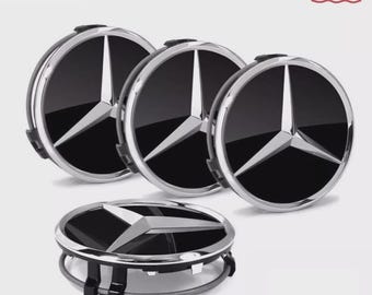 Mercedes Benz Wheel Center Caps - Red or  Black - 75mm (Set of 4)