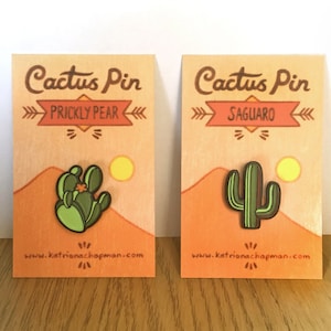 Pair of cactus pins