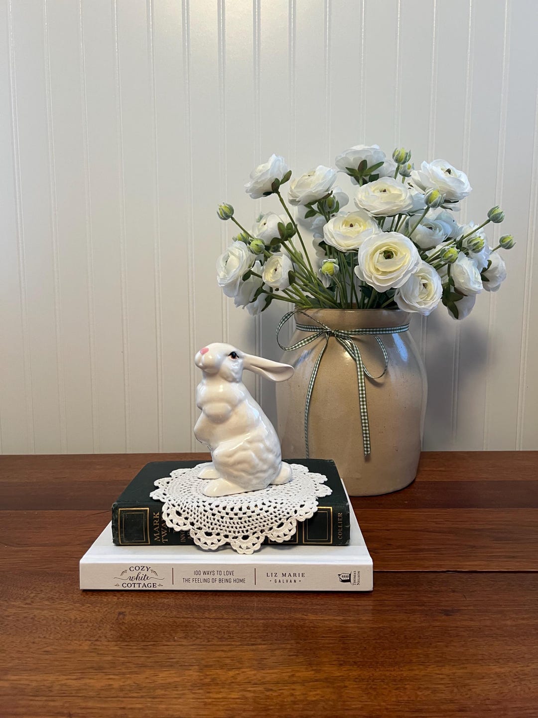 Red Ceramic Rabbit Vintage Ceramic White Rabbit - Etsy