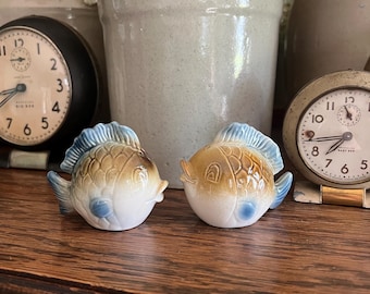 Vintage Ceramic Anthropomorphic Angel Fish Salt and Pepper Shakers
