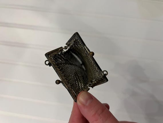 Antique German Silver Chainmail Mesh Chatelaine M… - image 2