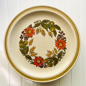 Vintage Country Living Harvest Stoneware Dinner Plates-Set of 5