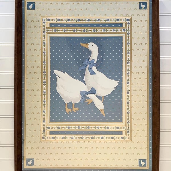Vintage 1980s Blue Ribbon Country Geese