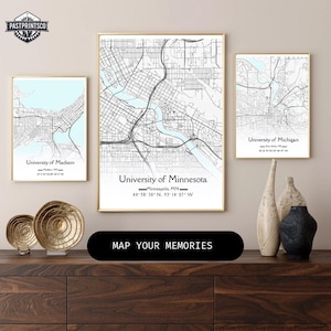 Personalisierte Karte der Uni mit Straßennamen | College Kindergarten Poster | Digitaler Download oder Wandkunst | Gerahmt