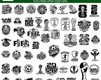 FIFA World Cup 2026 SVG Bundle | 50 Football Championship Designs (Digital Download)