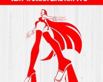 Sexy Woman Line Art SVG Bundle | Feminine Silhouette PNG | Fashion Girl SVG | Cricut & Silhouette Cut Files