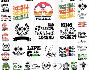 Pickleball SVG Bundle, Sports Clipart (Digital Download)