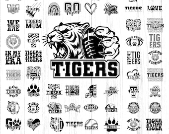 Tigers SVG Bundle, Tiger Logo svg, Tiger Head Mascot SVG Bundle, Wild Animal SVG, 59 Unique Tiger Designs (Digital Download)