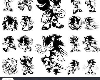 Sonic Pose SVG:  The Hedgehog Bold Silhoutte Character Cut File (Digital Download)