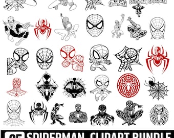 Spiderman SVG Clipart Bundle, Superhero Vectors for Cricut (svg, png,PDF)