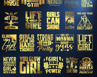 Female Fitness SVG Bundle , Gym Girl SVG, Woman Weightlifting SVG, Fitness Girl Cut Files for Cricut, Gym Shirt Design svg