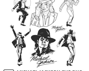 Michael Jackson Dance SVG Bundle | Retro Pop King Cut Files (svg, png, pdf, eps)