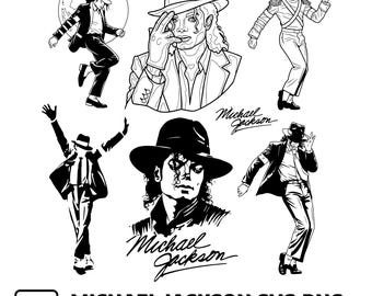 Michael Jackson Dance pose SVG Bundle | Retro Pop King face Cut Files (svg, png, pdf, eps)