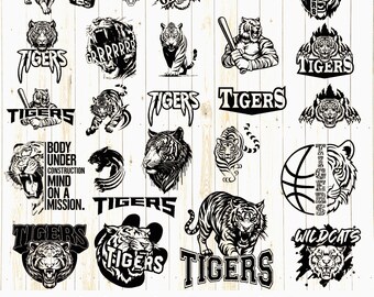 Tiger SVG Bundle: Mascot Graphics for Cricut, Silhouette (Digital Download)
